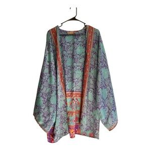 Dharma boho silk blend kimono free size top